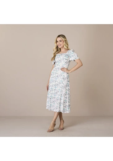 Vestido Queisa em Bordado Inglês Azul Tatá Martello Alto Verão 2025 