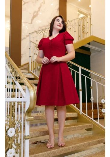 Vestido Tarsila Em Tweed Com Elastano Marsala Maria Amore Alto Verão 2025