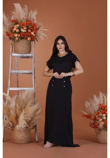 Conjunto Em Viscolinho Longo Preto Mulher Morena Outono/Inverno 2025
