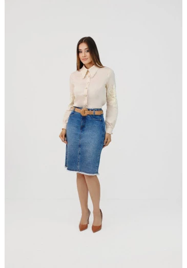 Saia Jaque Em Jeans  Nítido Outono/Inverno 2025