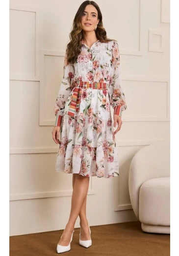 Vestido Ariane Florido Em Toque De Seda Jany Pim Outono/Inverno 2025