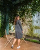 Cardigan em Malha Cinza Boutique K