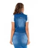 Colete Jeans Detalhe Desfiados Mulher Morena