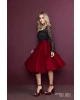 Conjunto Clara Rosa Saia Midi Sued Vinho 20213