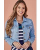 Jaqueta Jeans Detalhe Destroyed Tatá Martello