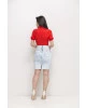 Saia Jeans Claro Laura Rosa 