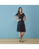 Vestido Amarração nas Mangas Preto Tatá Martello 