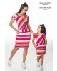 Vestido Hapuk Listrado Rosa Mãe 60007