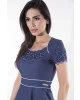 Vestido Jeans Evasê Bordado Via Tolentino 