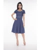 Vestido Jeans Evasê Bordado Via Tolentino 