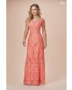 Vestido Longo em Renda Coral D'azul 