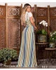 Vestido Longo Listrado Linho Fasciniu's 