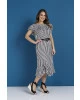 Vestido Midi Listrado Preto Tata Martello
