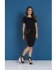 Vestido Preto com Detalhe em Salmão Tata Martello 