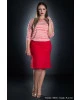 Vestido Via Caruso Listrado Vermelho 50810