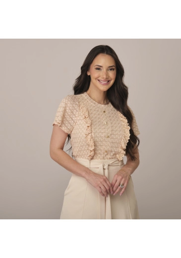 Blusa Cecilia Em Malha Laise Coral Tata Martello Primavera/Verão 2026