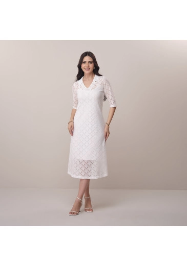 Saída de Praia Jamile Em Crochet Off White Tatá Martello Primavera/Verão 2026