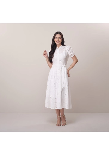 Vestido Valéria Em Laise Off White Tata Martello Primavera/Verão 2026