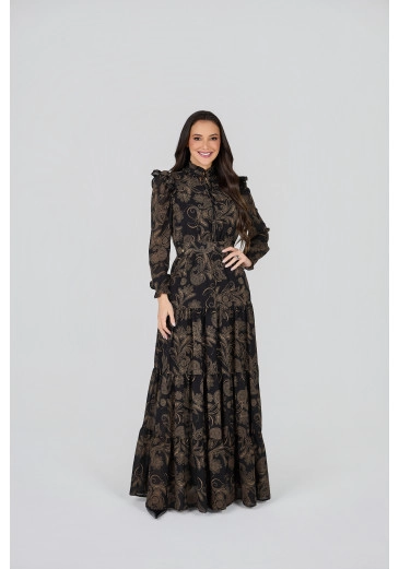 Vestido Josi Em Crepe Ava Preto Tata Martello Primavera/Verão 2027