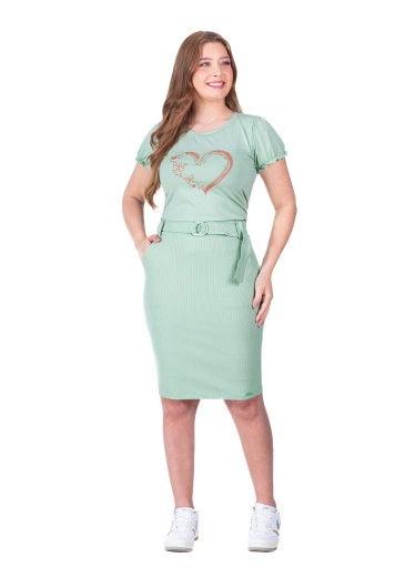 Conjunto Elaine Em Malha Lisa E Malha Canelada Verde Hapuk Primavera/Verão 2026