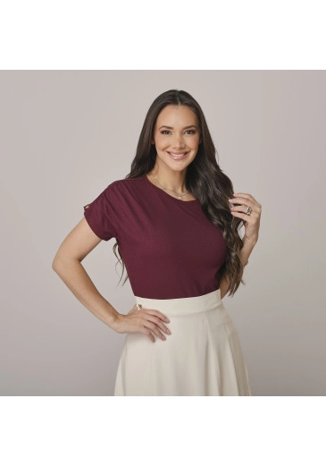 Blusa Alicia Em Stella Maris Bordô Tata Martello Outono/Inverno 2026