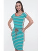 Vestido Canelado Listrado Verde Hapuk 