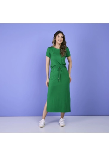 Conjunto Carla Verde Em Viscolycra Premium Com Elástico Na Cintura Tata Martello Primavera/Verão 2024