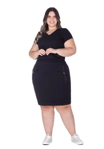 Conjunto Elaine Em Malha Piquet Preto Hapuk Alto Verão 2025 