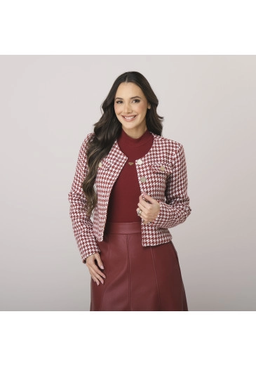 Casaco Nicole Em Tweed Bordô Tata Martello Outono/Inverno 2026