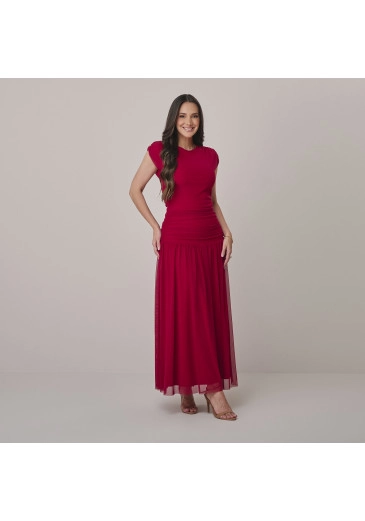 Vestido Aurora Em Tule Vermelho Tata Martello  Outono/Inverno 2026