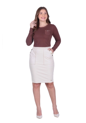 Blusa Lúmina Em Malha Texturizada Marrom Hapuk Outono/Inverno 2025