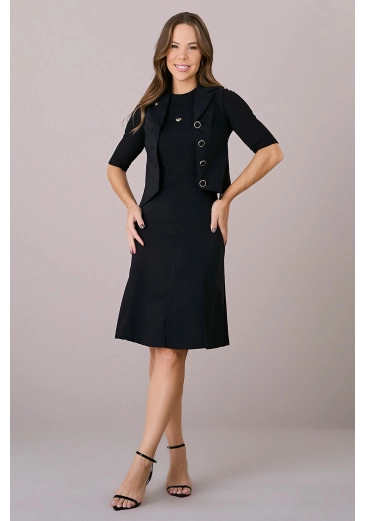 Conjunto Camily Em Bengaline Com Elastano Preto Tatá Martello Outono/Inverno 2025