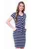 Vestido Listras com Amarração Azul Hapuk 
