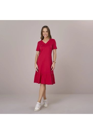 Vestido Gisele Em Malha Conforto Vermelho Tatá Martello Outono/Inverno 2025