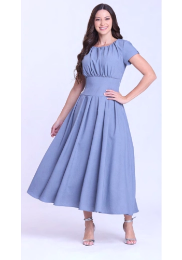 Vestido Andréia Em Tecido Plano Cinza Hapuk Outono/Inverno 2026