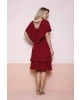 Vestido com Babados Bordo Fasciniu's