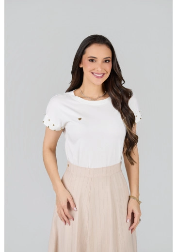 Blusa Mirian Em Malha Conforto Off  Tata Martello Primavera/Verão 2027