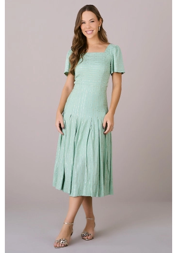 Conjunto Bianca em Rayon Slub Bordado Paete Verde Tatá Martello Outono/Inverno 2025