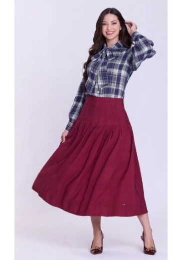Saia Samara Em Tecido Plano Bordo Hapuk  Outono/Inverno 2026