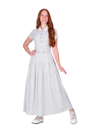 Vestido Lenita Em Malha Listrada Azul Hapuk Primavera/Verão 2027