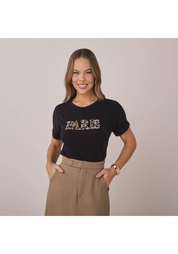 Blusa Liara Em Malha Dream Preta Tatá Martello Primavera/Verão 2026