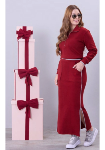 Conjunto Rute Em Malha Texturizada Bordo Hapuk Outono/Inverno 2026