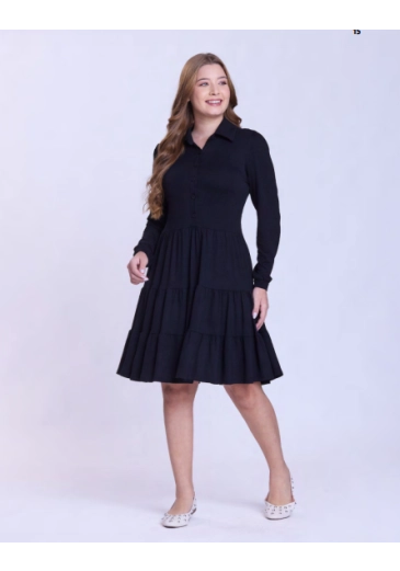 Vestido Alana Em Moletinho Preto Hapuk Outono/Inverno 2026