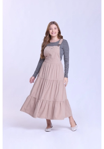 Salopete Aurora Em Jeans Color Bege Hapuk  Outono/Inverno 2026