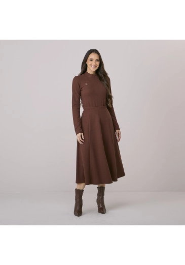 Conjunto Gisele Em Malha Marrom Tata Martello Outono/Inverno 2026