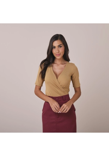 Blusa Paola Em Stella Maris Bege Tata Martello Primavera/Verão 2026