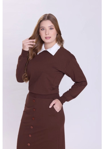 Blusa Jennifer Em Moletinho Marrom Hapuk Outono/Inverno 2026