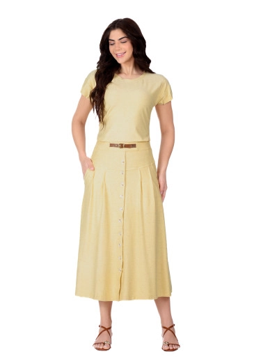 Blusa  Irine Em Malha Visose Amarelo Hapuk Primavera/Verão 2026