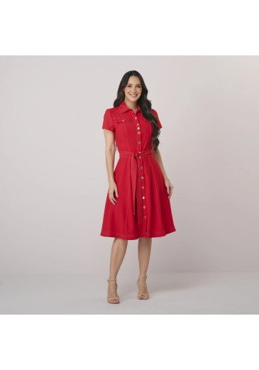 Vestido Jade Em Alfaiataria Sensoriale Vermelho Tata Martello Outono/Inverno 2026