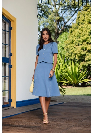 Conjunto Barbara Em Alfaiataria Besty Azul Tata Martello Primavera/Verão 2026